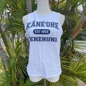 HI White Graphic Tank Top S